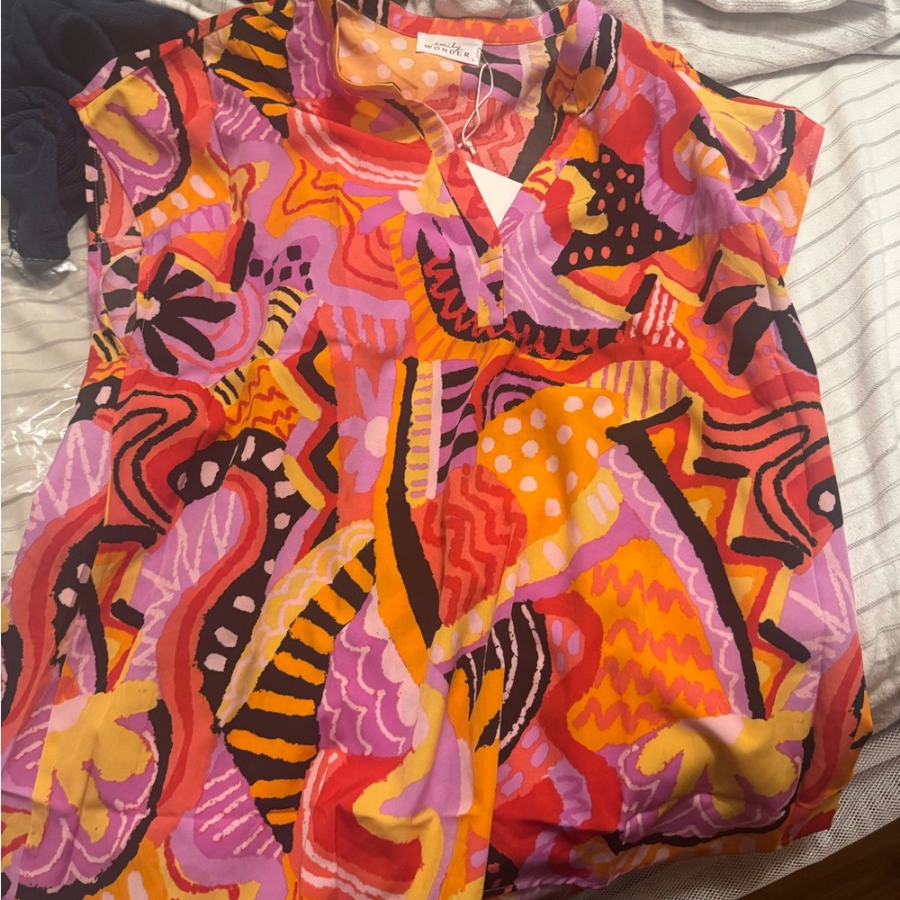 Vibrant Abstract Print Blouse